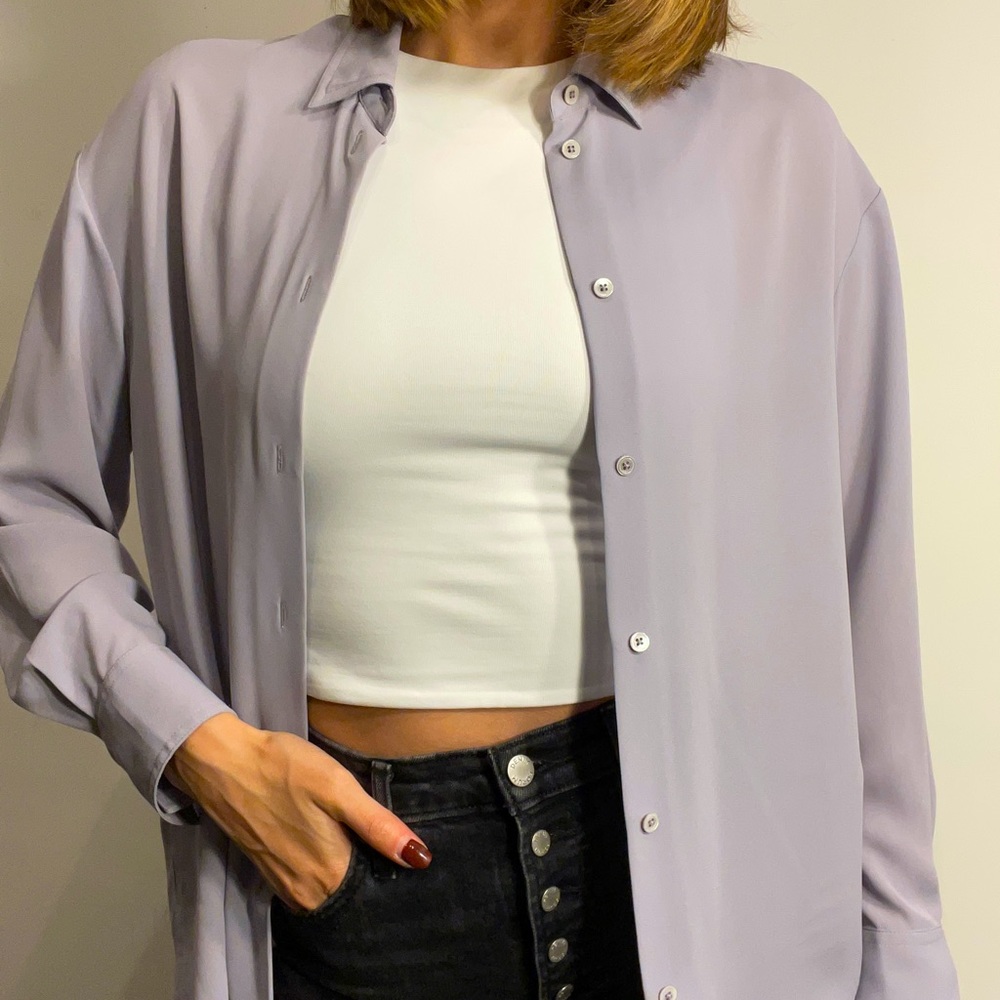 Aritzia Lilac Button Down Blouse - Size L